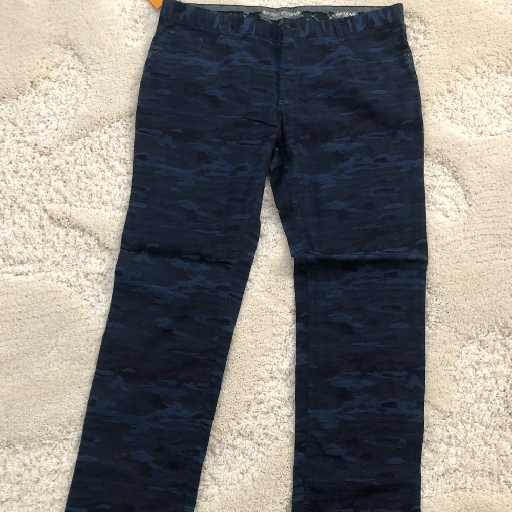 Enzo Denim Blue Camo Jeans NWT
